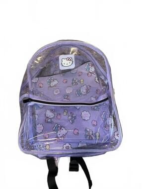 Sanrio Hello Kitty Clear Purple Backpack - Cute Transparent Bag
